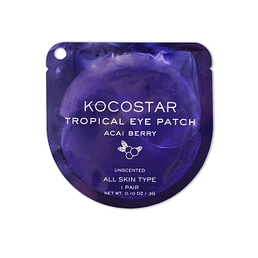 KOCOSTAR Патчи гидрогелевые для глаз Тропические фрукты, ягоды асаи / Tropical Eye Patch Acai Berry Single 2 патча