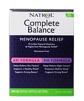 NATROL Добавка биологически активная к пище Комплит баланс фор менопауз AP/PM / Complete Balance for menopause AM&PM formula 60 капсул, фото 2