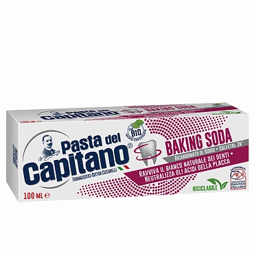 PASTA DEL CAPITANO Паста зубная для деликатного отбеливания и защиты полости рта с содой / Baking Soda 100 мл