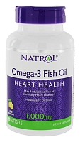 Добавка биологически активная к пище Натрол омега-3 фиш оил / Omega-3 Fish Oil 1000 мг 90 капсул, NATROL