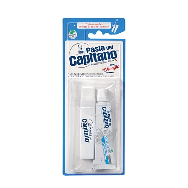 PASTA DEL CAPITANO Набор дорожный (зубная паста 25 мл + зубная щетка складная) Pasta del Capitano Plaques & Cavities