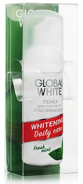 GLOBAL WHITE Пенка отбеливающая для зубов, свежая мята / Whitening daily care 50 мл