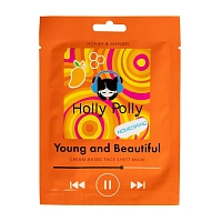 Маска для лица тканевая, питающая, на кремовой основе, с медом и манго / Holly Polly Young and Beautiful 22 гр, HOLLY POLLY