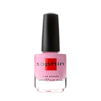 0328 лак для ногтей, холодная розовая база с белым неблестящим глиттером / Sophisticated 12 мл, SOPHIN
