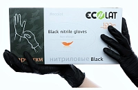 ECOLAT Перчатки нитриловые, черные, размер M / Black EcoLat 100 шт, фото 2