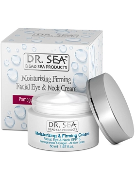 DR.SEA Крем увлажняющий и укрепляющий для лица глаз и шеи с экстрактами граната и имбиря SPF15 50 мл