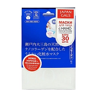 JAPAN GALS Маска для лица с водородной водой и наноколлагеном / JAPAN GALS 30 шт, фото 1