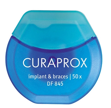 CURAPROX Нить межзубная нейлоновая implant & braces, 50 шт