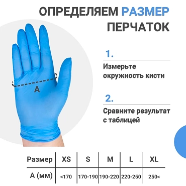 BENOVY Перчатки нитрил голубые М / Benovy 100 шт