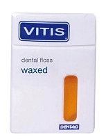 DENTAID Нить межзубная желтая в твердой упаковке Vitis Waxed Dental Floss 50 м, фото 2