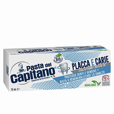 PASTA DEL CAPITANO Паста зубная против налета и кариеса / Plaques & Cavities 75 мл