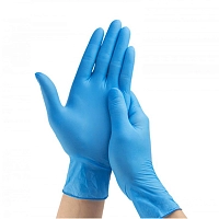 BENOVY Перчатки нитрил голубые М / Benovy 100 шт, фото 4