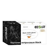 ECOLAT Перчатки нитрил черные S Ecolat 100 шт, фото 2