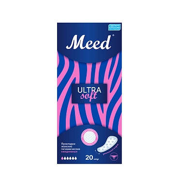 MEED Прокладки женские гигиенические ежедневные ультратонкие усеченные СОФТ / Meed 20 шт