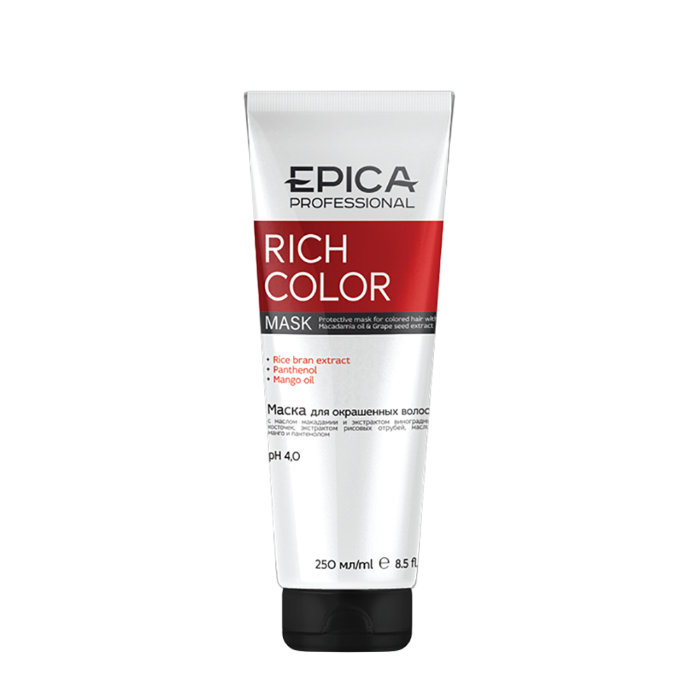 EPICA PROFESSIONAL Маска для окрашенных волос / Rich Color 250 мл
EPICA PROFESSIONAL Маска для окрашенных волос / Rich Color 250 мл
