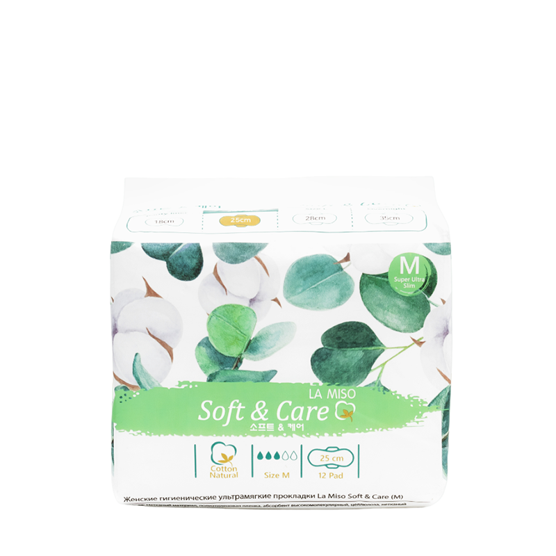 LA MISO Прокладки женские гигиенические ультрамягкие, M / La Miso Soft & Care 12 шт
LA MISO Прокладки женские гигиенические ультрамягкие, M / La Miso Soft & Care 12 шт