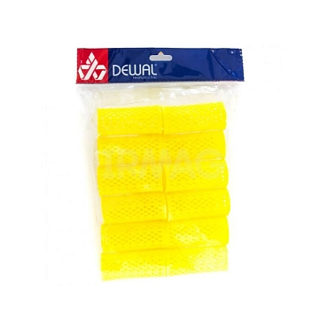 DEWAL PROFESSIONAL Бигуди пластиковые желтые d 32 мм 12 шт/уп
