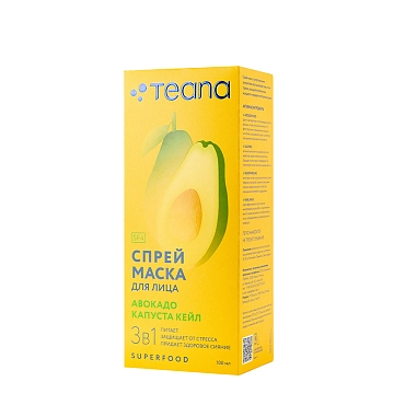 TEANA Маска-спрей для лица, авокадо капуста кейл / Superfood 100 мл