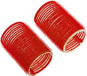 DEWAL BEAUTY Бигуди-липучки красные, d 36x63 мм 10 шт