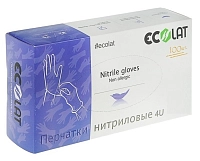 Перчатки нитриловые, фиолетовые, размер XL / 4U EcoLat 100 шт, ECOLAT