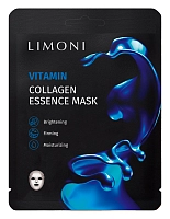 Маска тканевая витаминизирующая с коллагеном для лица / Vitamin Collagen Essence Mask 23 г, LIMONI