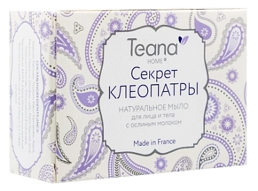 TEANA Мыло натуральное с ослиным молоком для сухой и чувствительной кожи лица и тела Секрет Клеопатры 100 г