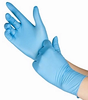 ECOLAT Перчатки нитриловые, голубые, размер S / 5 EcoLat 100 шт, фото 3