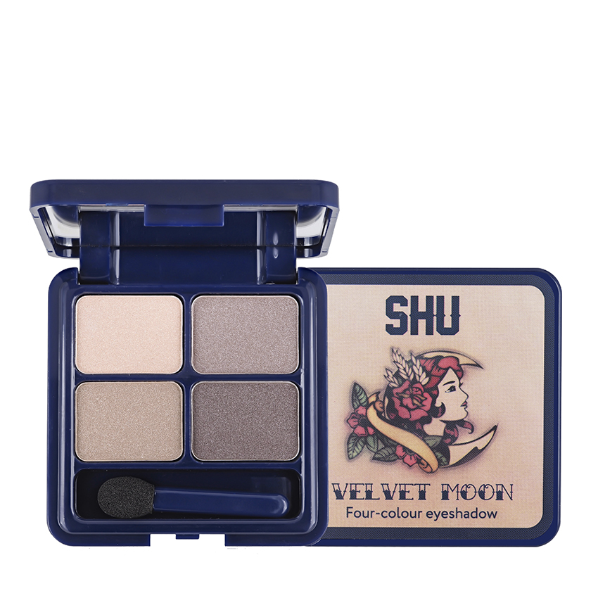 SHU Тени четырехцветные для век, №151 бежево-серый / Velvet Moon 4,8 гр, фото 3