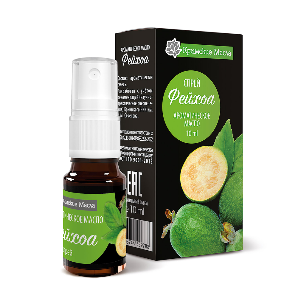 КРЫМСКИЕ МАСЛА Масло ароматическое Фейхоа, спрей / Крымские масла 10 мл, фото 2