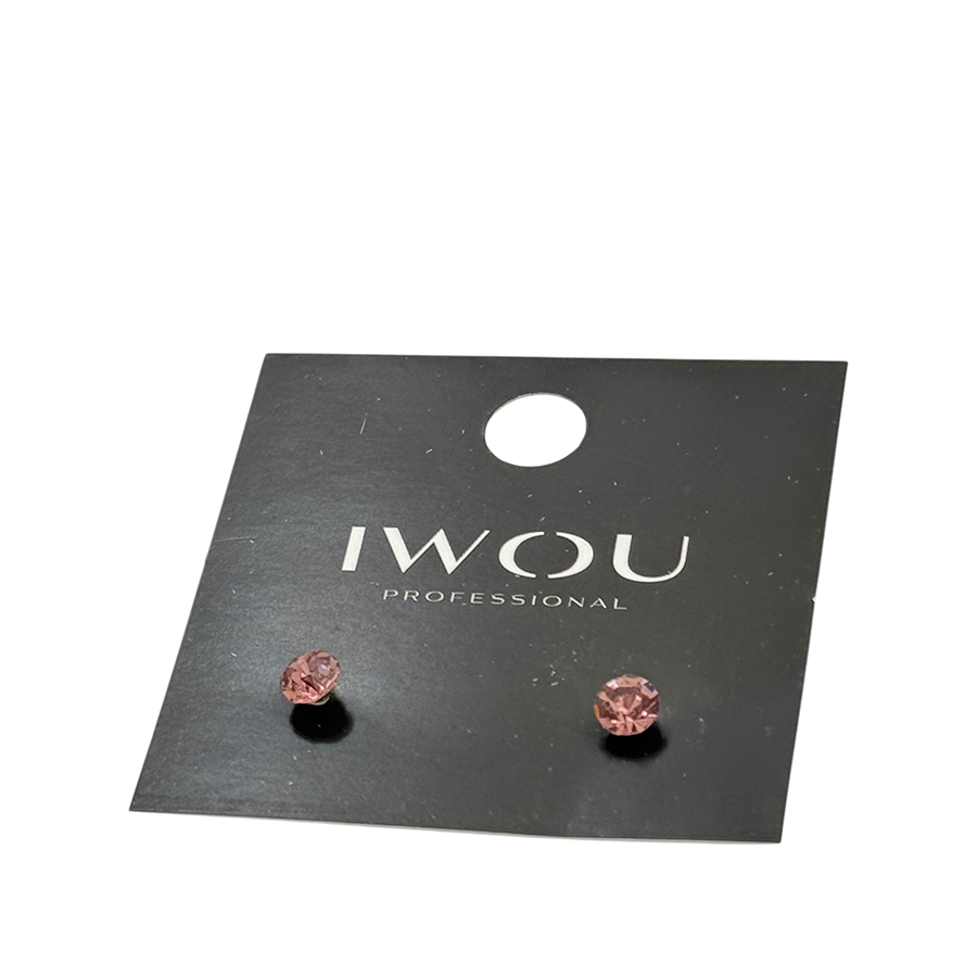 IWOU PROFESSIONAL Серьги гвоздики IWOU теплая роза 7мм, фото 2