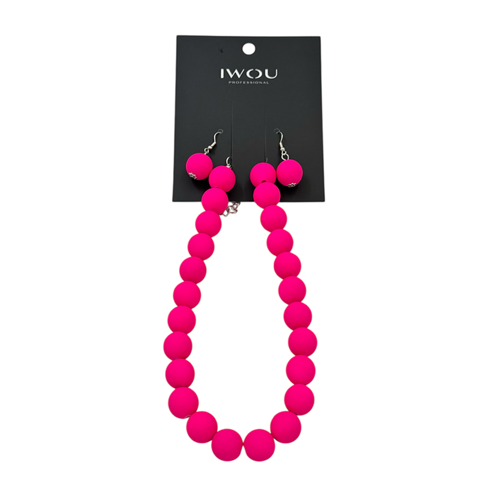 IWOU PROFESSIONAL Набор Жемчужина (ожерелье и серьги) розовый, фото 1