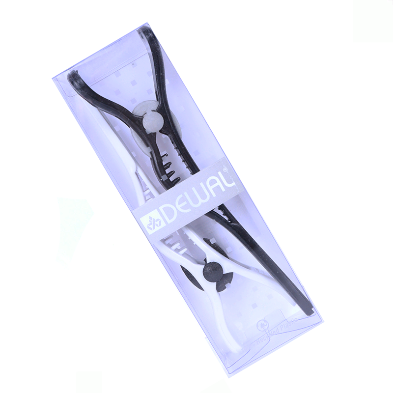 DEWAL PROFESSIONAL Зажим для волос черно-белый, пластик 2 шт/уп, фото 2