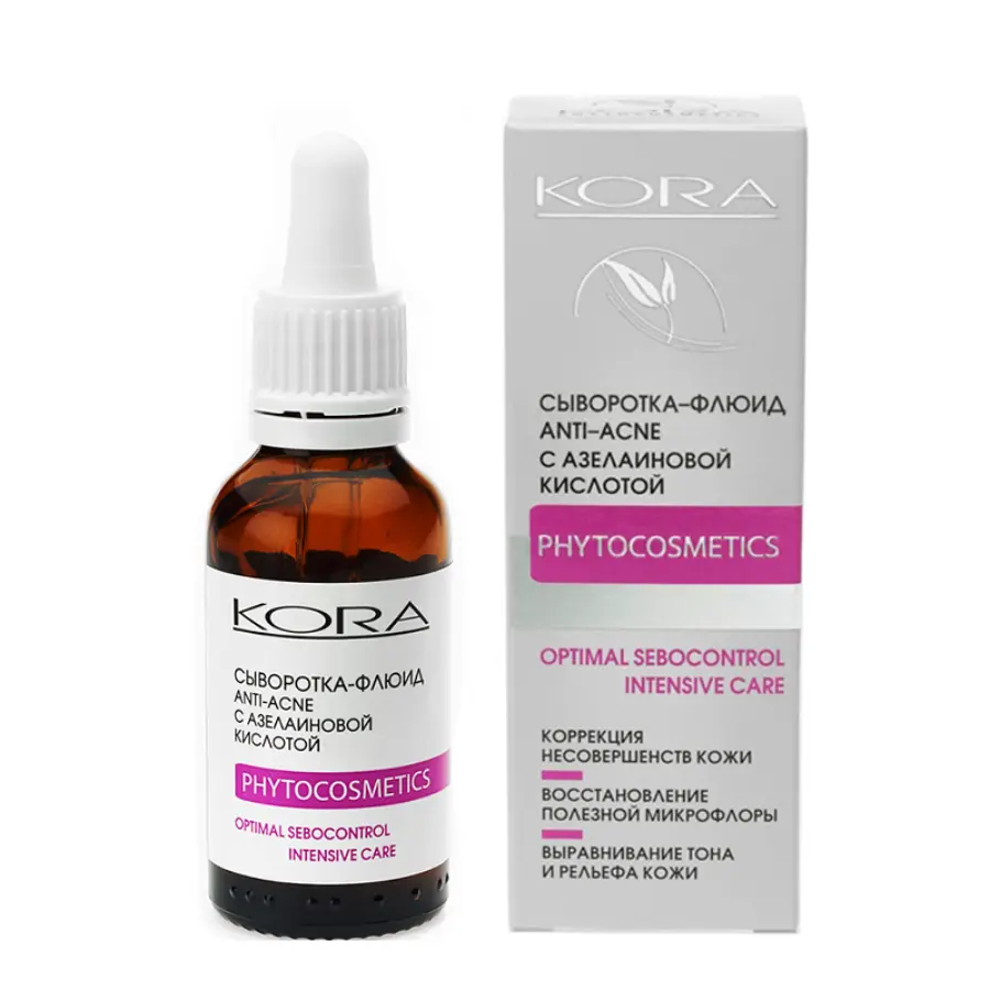 KORA Сыворотка-флюид anti-acne с азелаиновой кислотой / OPTIMAL SEBOCONTROL 30 мл, фото 8