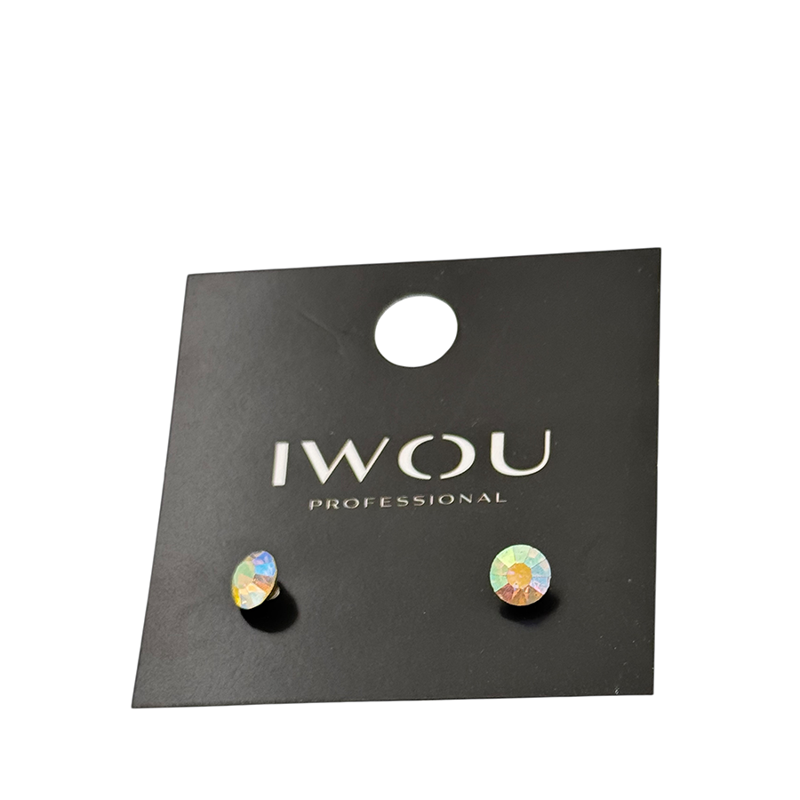 IWOU PROFESSIONAL Серьги гвоздики IWOU голография 7мм, фото 2