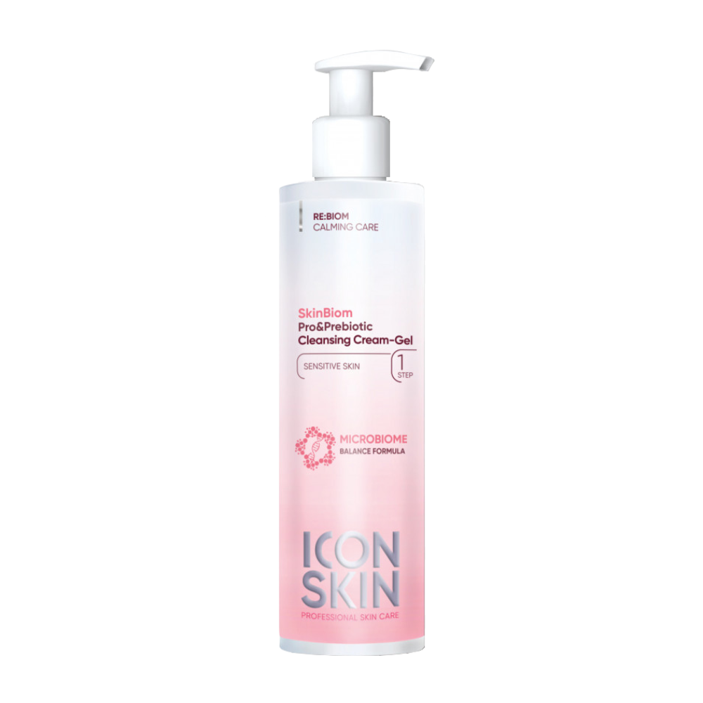 ICON SKIN Крем-гель очищающий для умывания c про- и пребиотиками / SkinBiom 150 мл icon skin успокаивающий крем с комплексом пре и пробиотиков sensicare 30