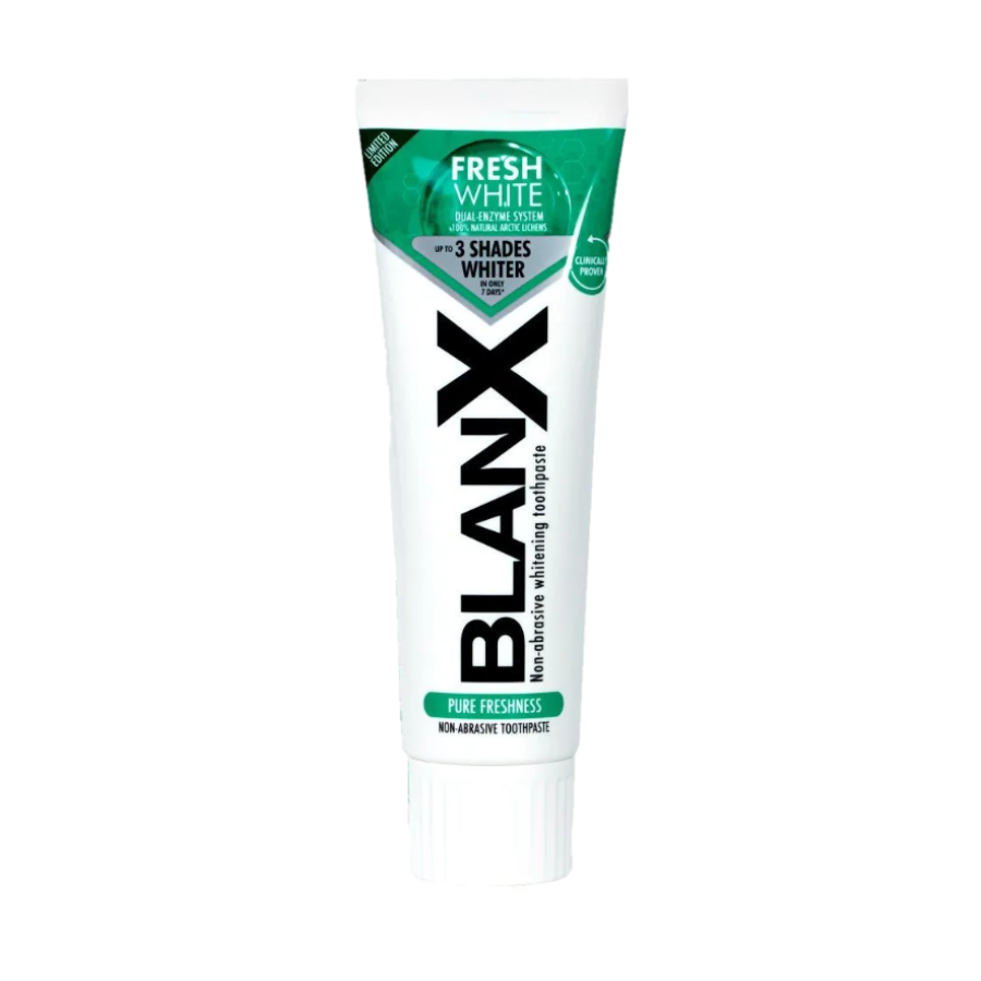 BLANX Паста зубная отбеливающая / Fresh White 75 мл ополаскиватель для рта global white ice fresh 300 мл