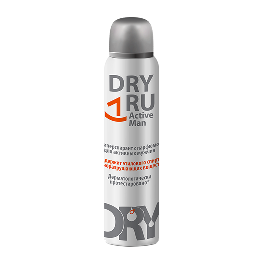 DRY RU Антиперспирант с парфюмом для активных мужчин / Dry Ru Active Man 150 мл носки для мужчин махровые брестские active 2420 черные р 29 рисунок 14с2420