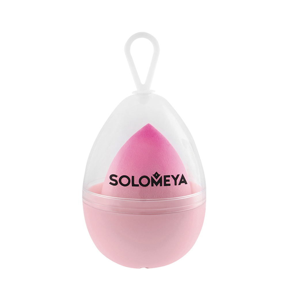 SOLOMEYA Спонж большой косметический для макияжа со срезом, розовый градиент / Large Flat End blending sponge Pink Gradient 1 шт