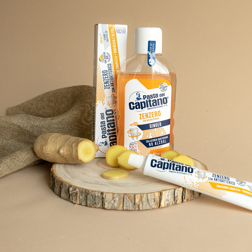 PASTA DEL CAPITANO Ополаскиватель для полости рта абсолютная защита Имбирь / Total Protection Ginger 400 мл, фото 2