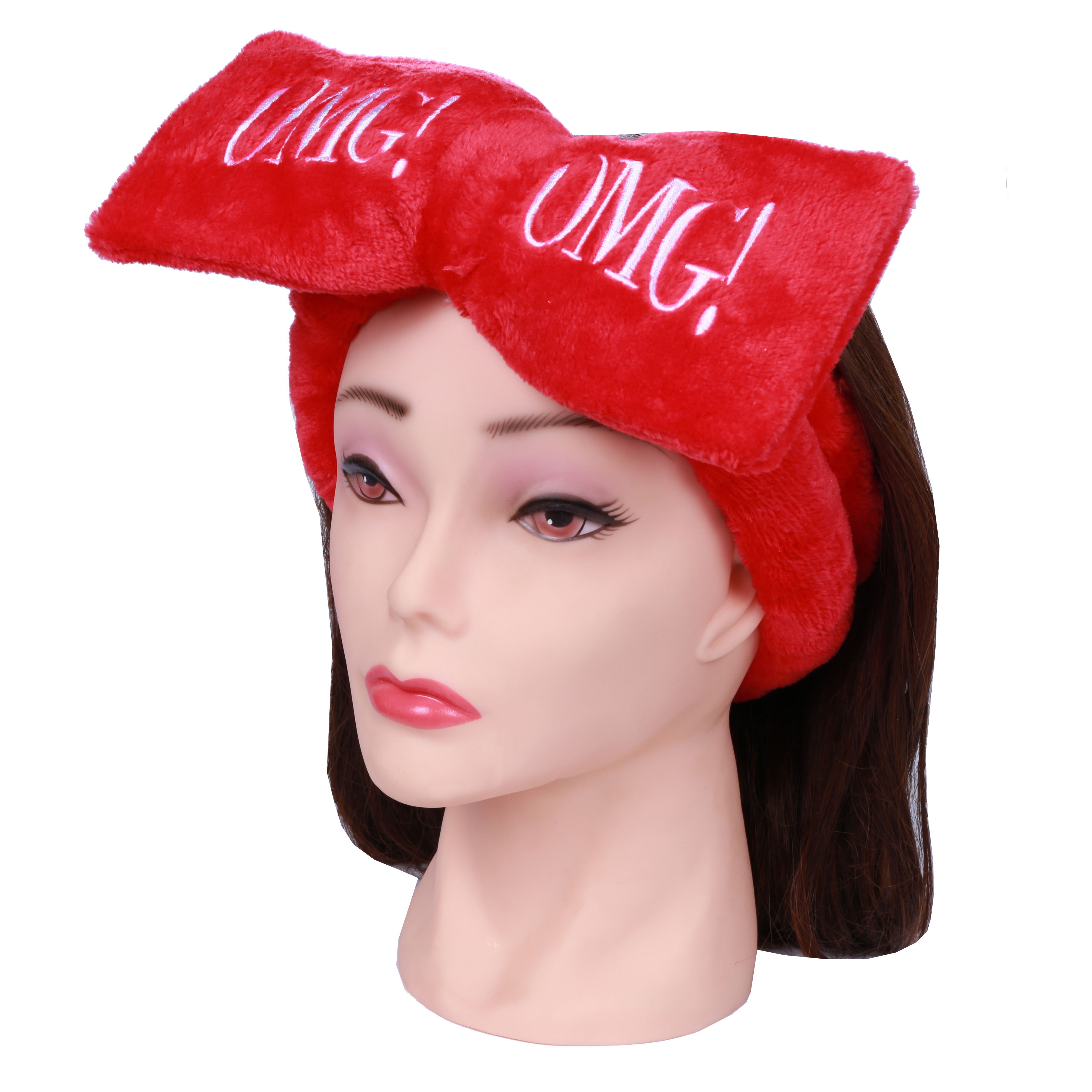 DOUBLE DARE OMG! Бант-повязка для фиксации волос во время косметических процедур, красный / SPA, фото 2