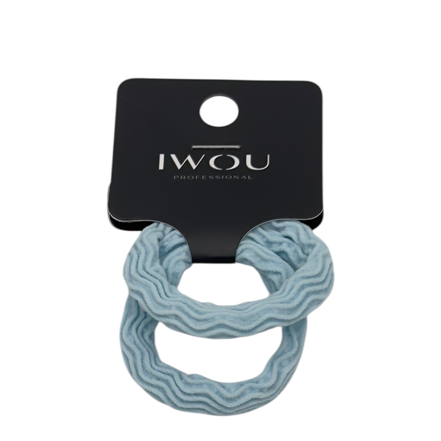 IWOU PROFESSIONAL Резинка для волос Волна светло-голубая 2шт, фото 2