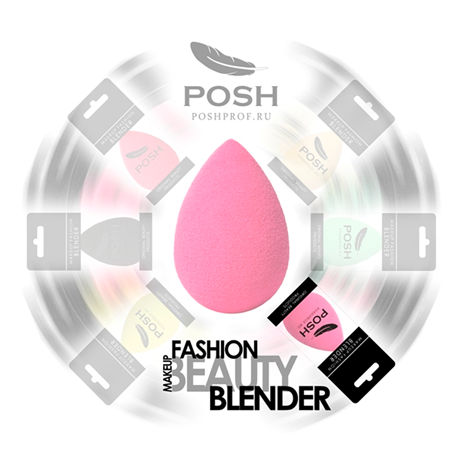 POSH Спонж бьюти блендер форма капля, нежно-розовый, фото 2