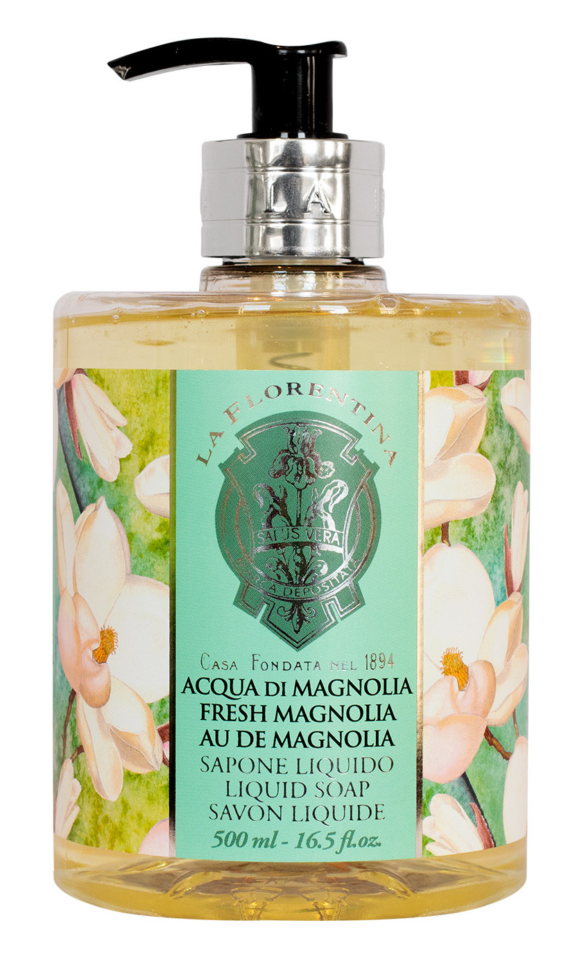 мыло la florentina vanille LA FLORENTINA Мыло натуральное жидкое, свежая магнолия / Fresh Magnolia 500 мл