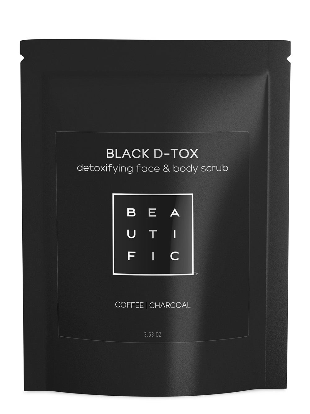BEAUTIFIC Скраб cухой угольно-кофейный для глубокого очищения лица и тела / Black D-tox 90 мл