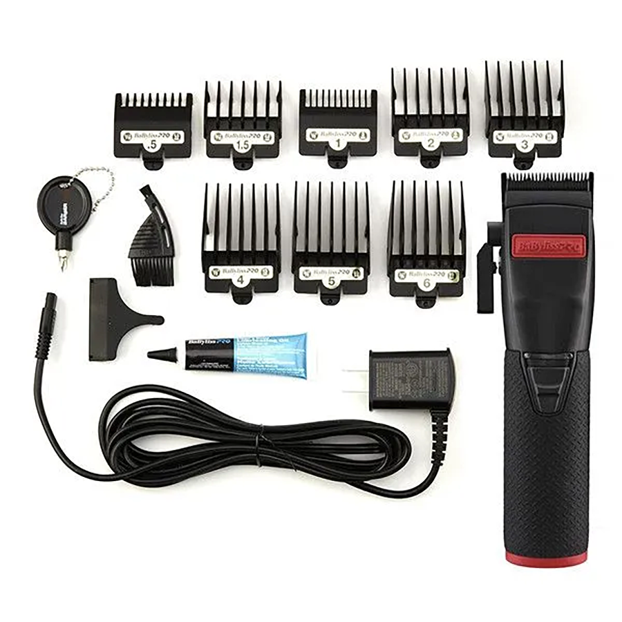 BABYLISS PRO Машинка для стрижки BaByliss PRO BOOST+ BLACK&RED, 8 насадок, фото 5