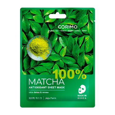 CORIMO Маска тканевая для лица Антиоксидант / 100% Matcha 22 гр