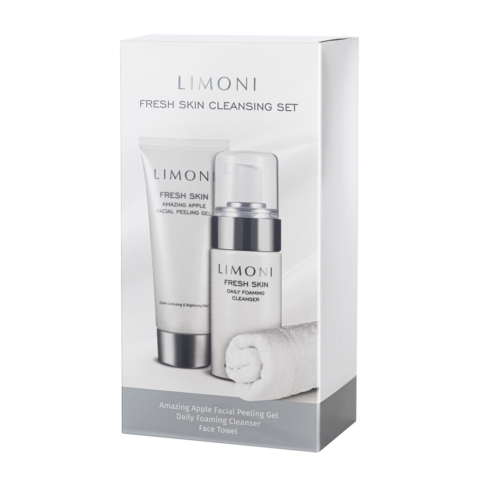 LIMONI Набор для очищения кожи (гель-скатка 100 мл, пенка 100 мл, полотенце) Fresh Skin Cleansing Set, фото 1