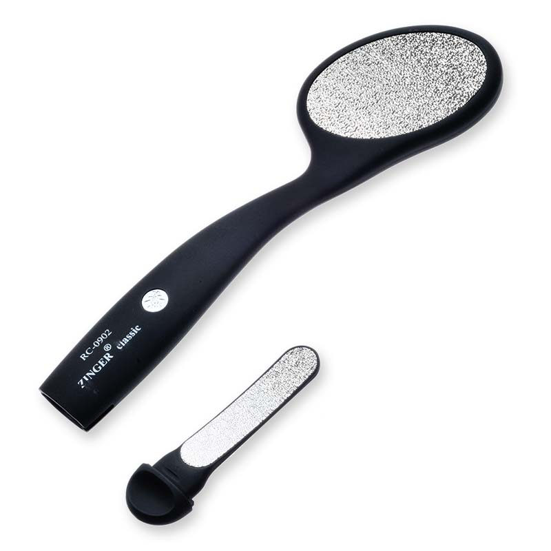 Терка педикюрная лазерная 2-х сторонняя крупная+дополнительная пилка / zo-RC-0902 Black, фото 1