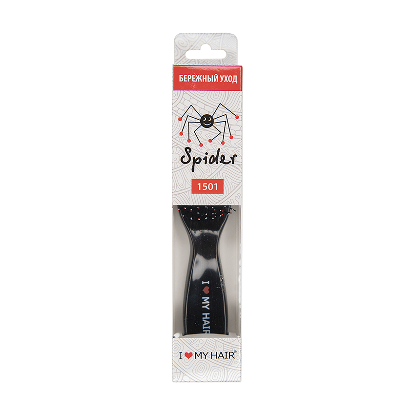 I LOVE MY HAIR Щетка парикмахерская для волос Spider Classic 1501, черная глянцевая M, фото 4