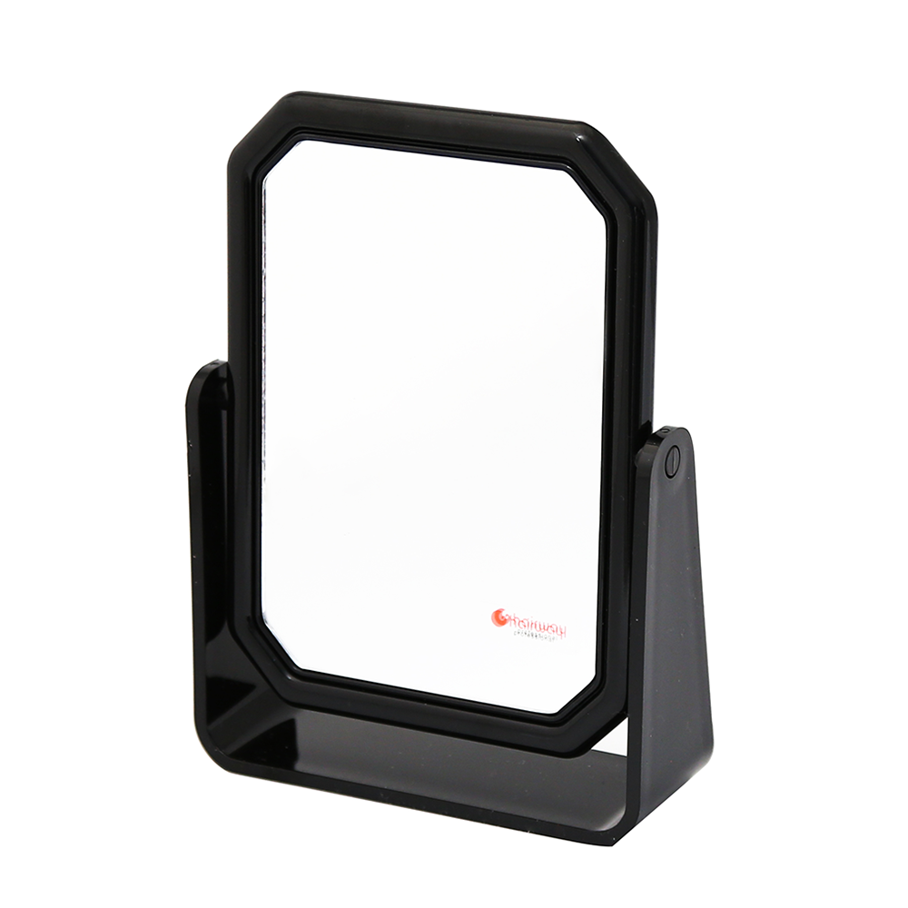 

HAIRWAY Зеркало двухстороннее, черный пластик, 3-х кратное увеличение, 19х14,3 см / Hairway